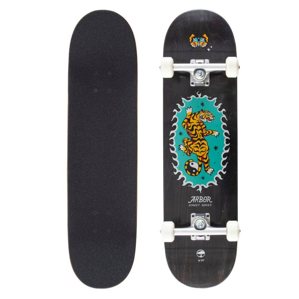 Arbor Street Inked Complete Skateboard - Tiger 8.25"