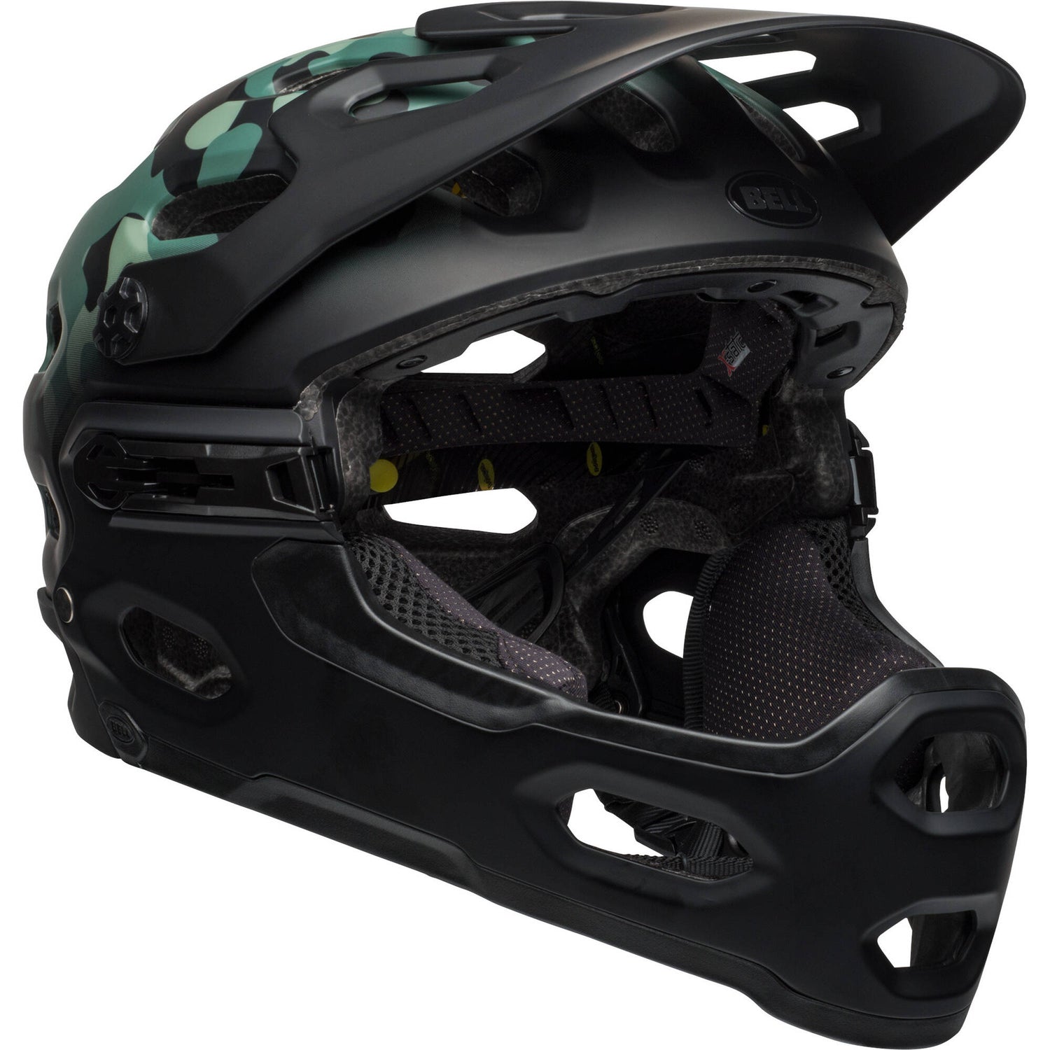Bell Super 3R MIPS 2019 Helmet - Oak Matt Black/Greens LRG