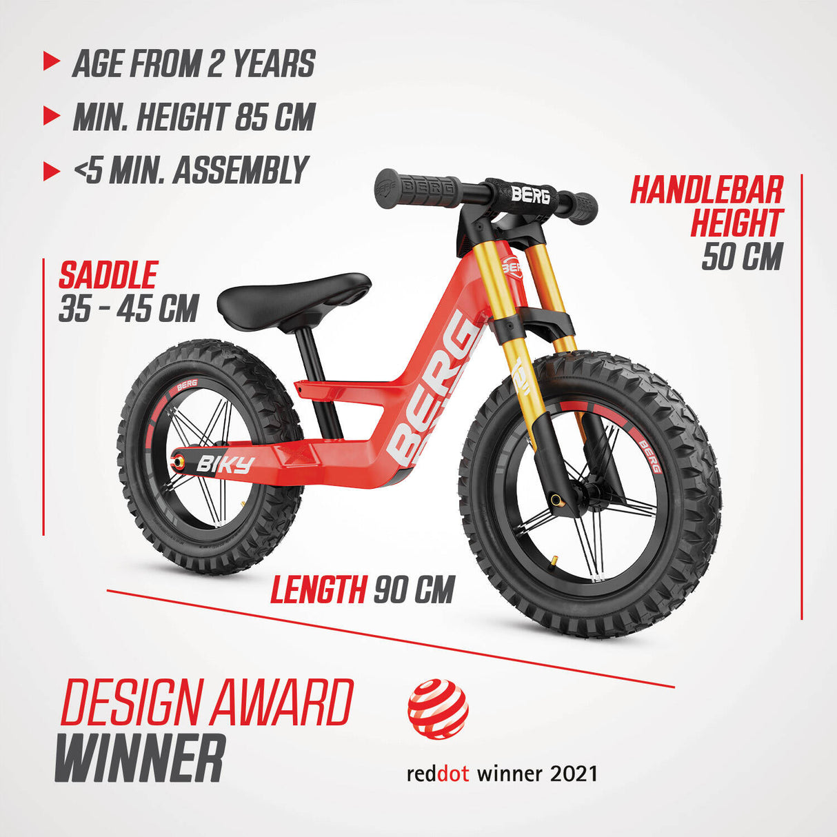 BERG Biky Cross Balance Bike - Red