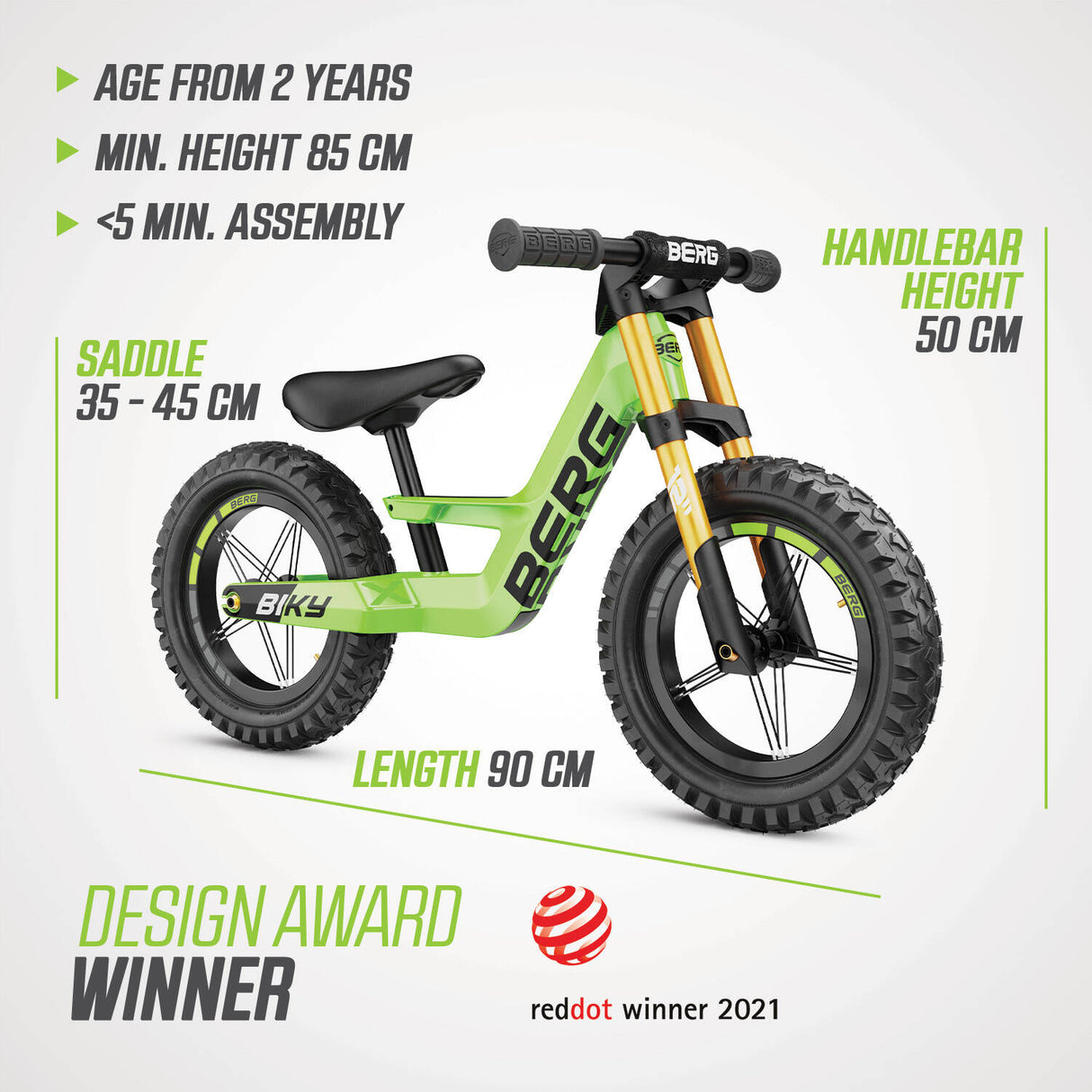 BERG Biky Cross Balance Bike - Green