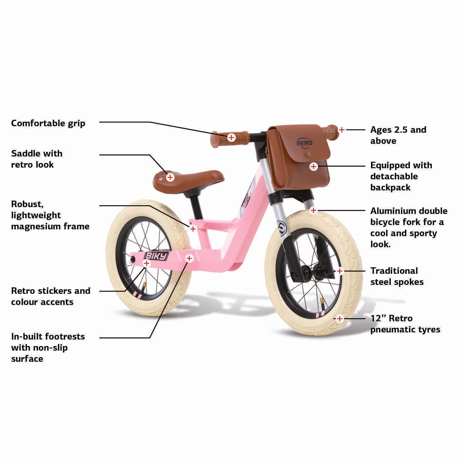BERG Biky Retro Balance Bike - Pink