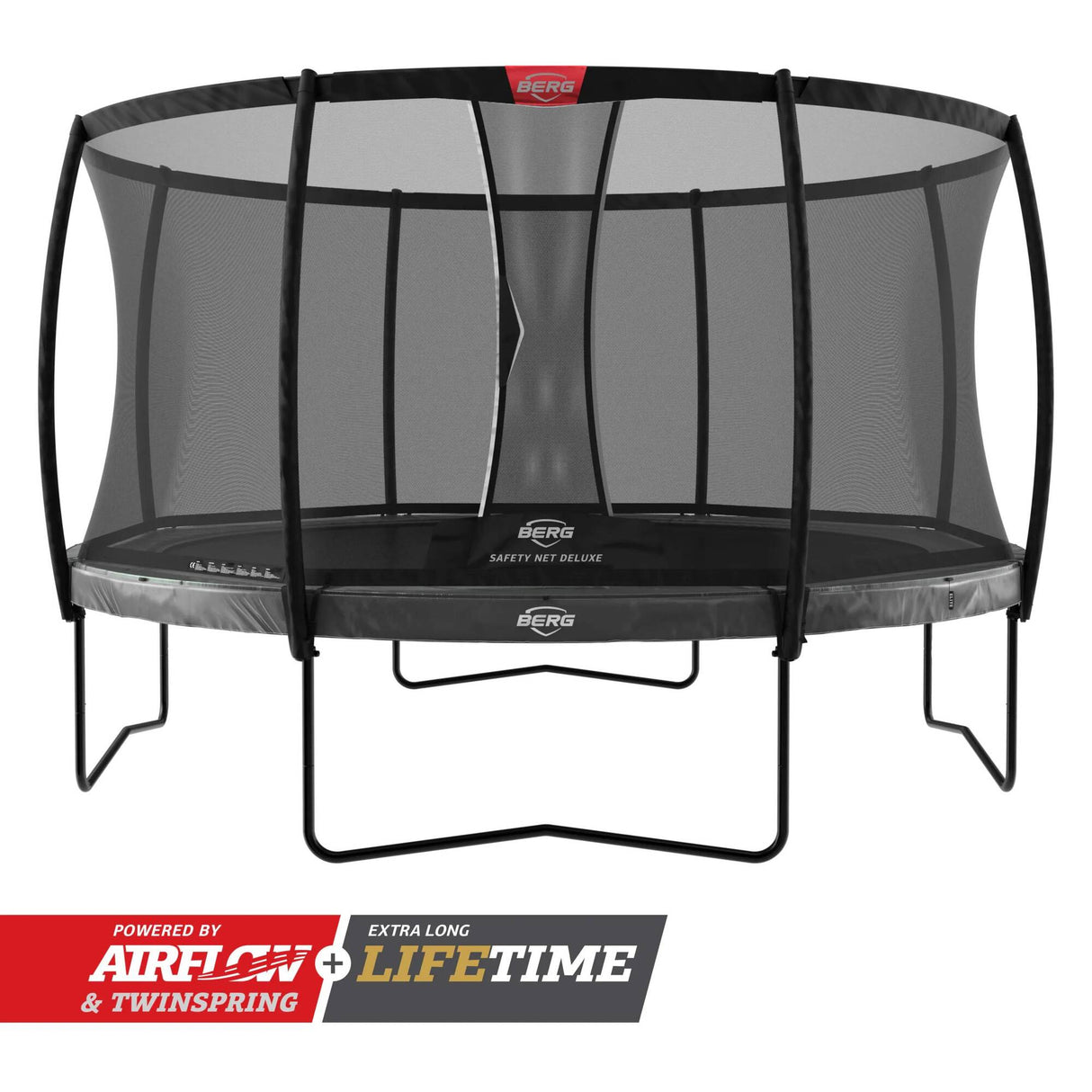 BERG Elite Regular 430 Grey Trampoline + Safety Net Deluxe