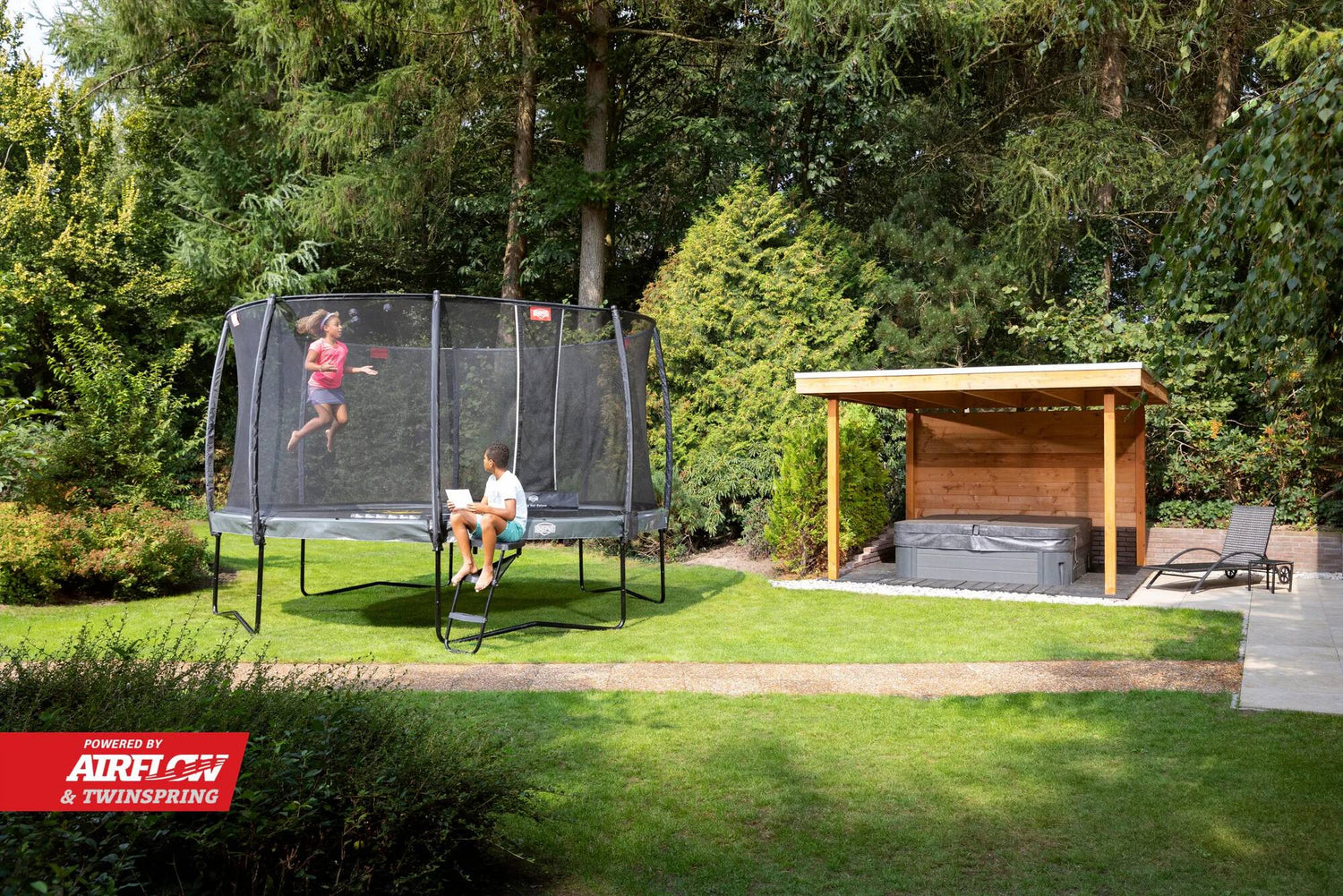 BERG Elite Regular 430 Grey Trampoline + Safety Net Deluxe