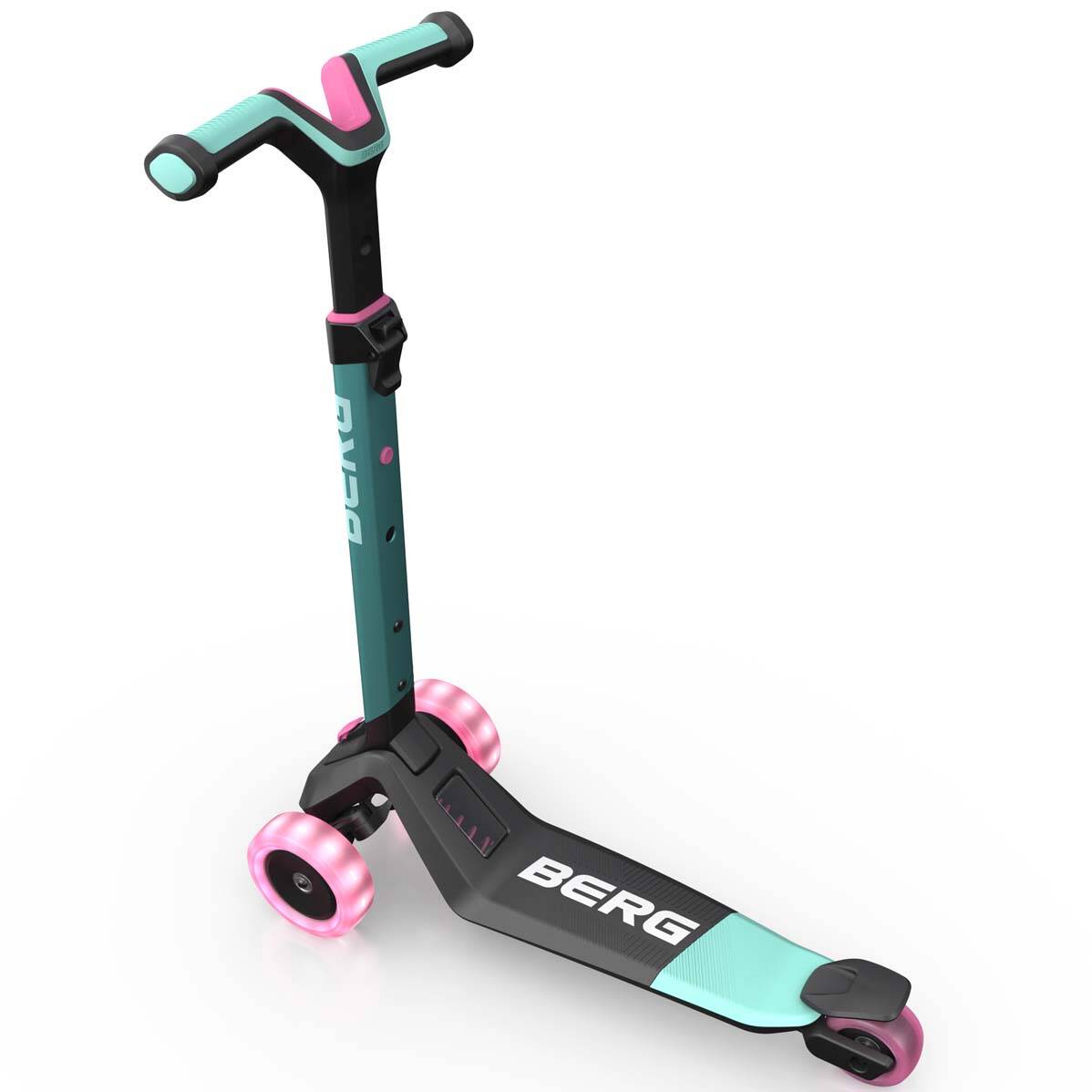 BERG Nexo Foldable Lights Magnet-Deck 3 Wheeled Scooter - Mint