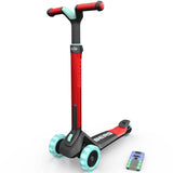 BERG Nexo Foldable Lights LED-Deck 3 Wheeled Scooter - Red