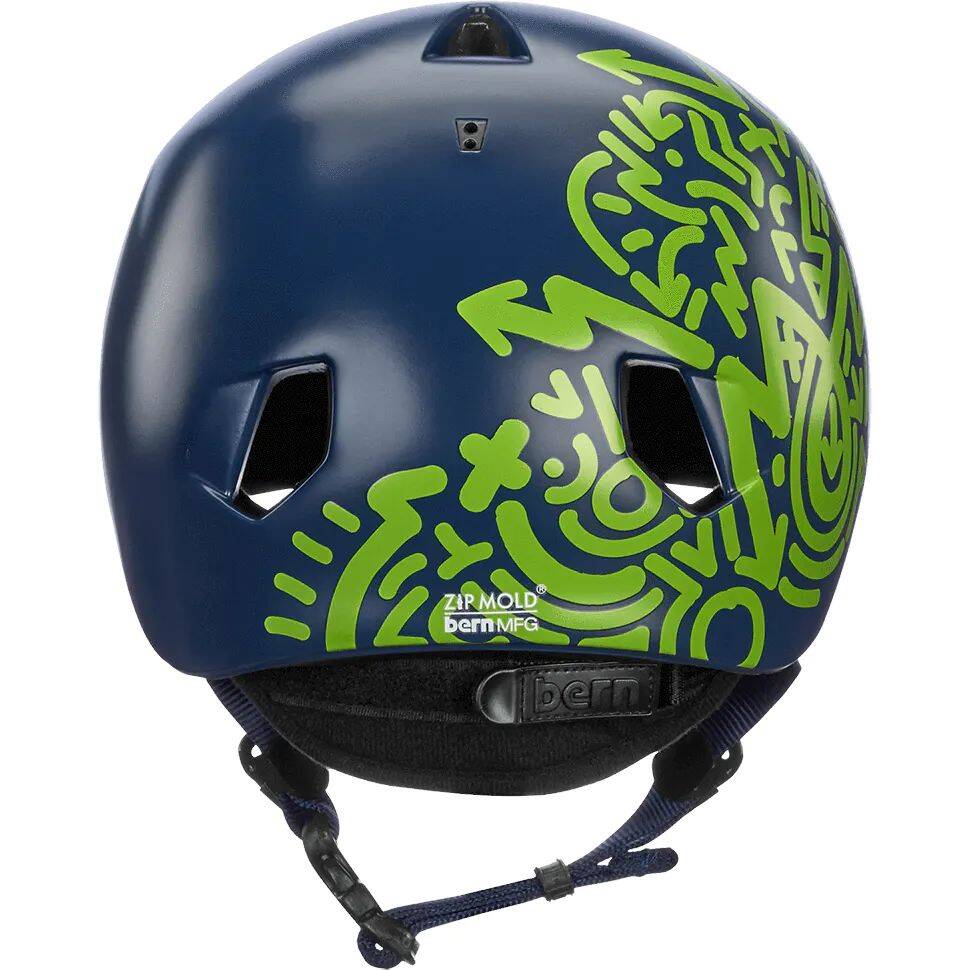 Bern Nino Kids Bike Helmet - Navy Blue Zig-Zag