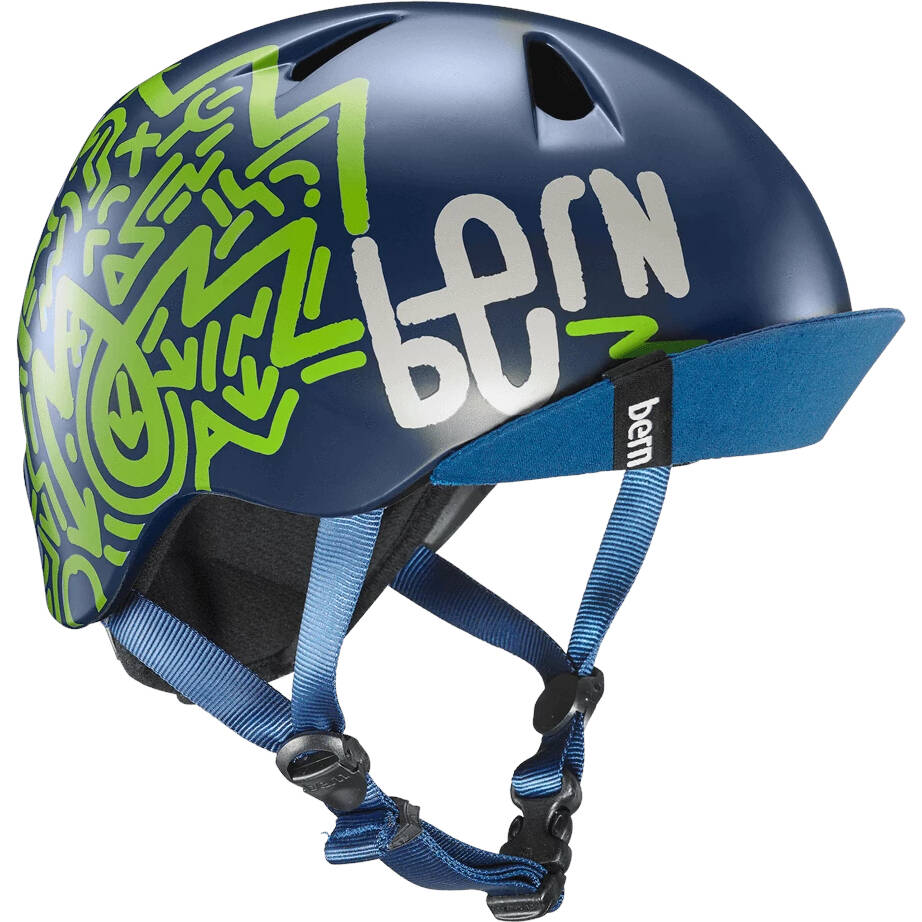Bern Nino Kids Helmet - Navy Blue Zig-Zag, Small