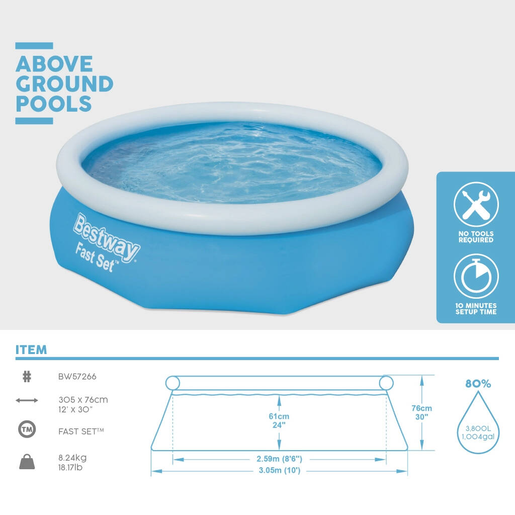 Bestway 10' x 30" Fast Pool Set