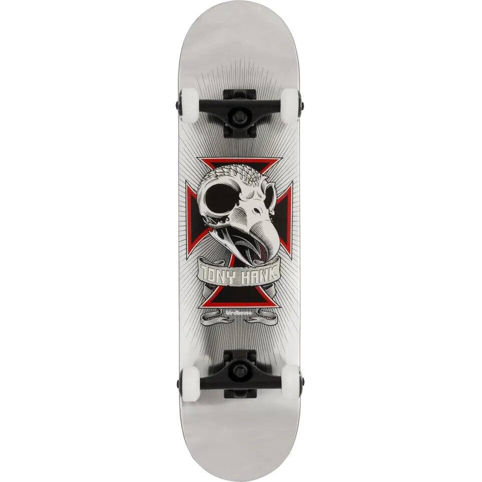 Birdhouse Stage 3 Hawk Skull 2 Complete Skateboard - Chrome Silver Foil 7.75''
