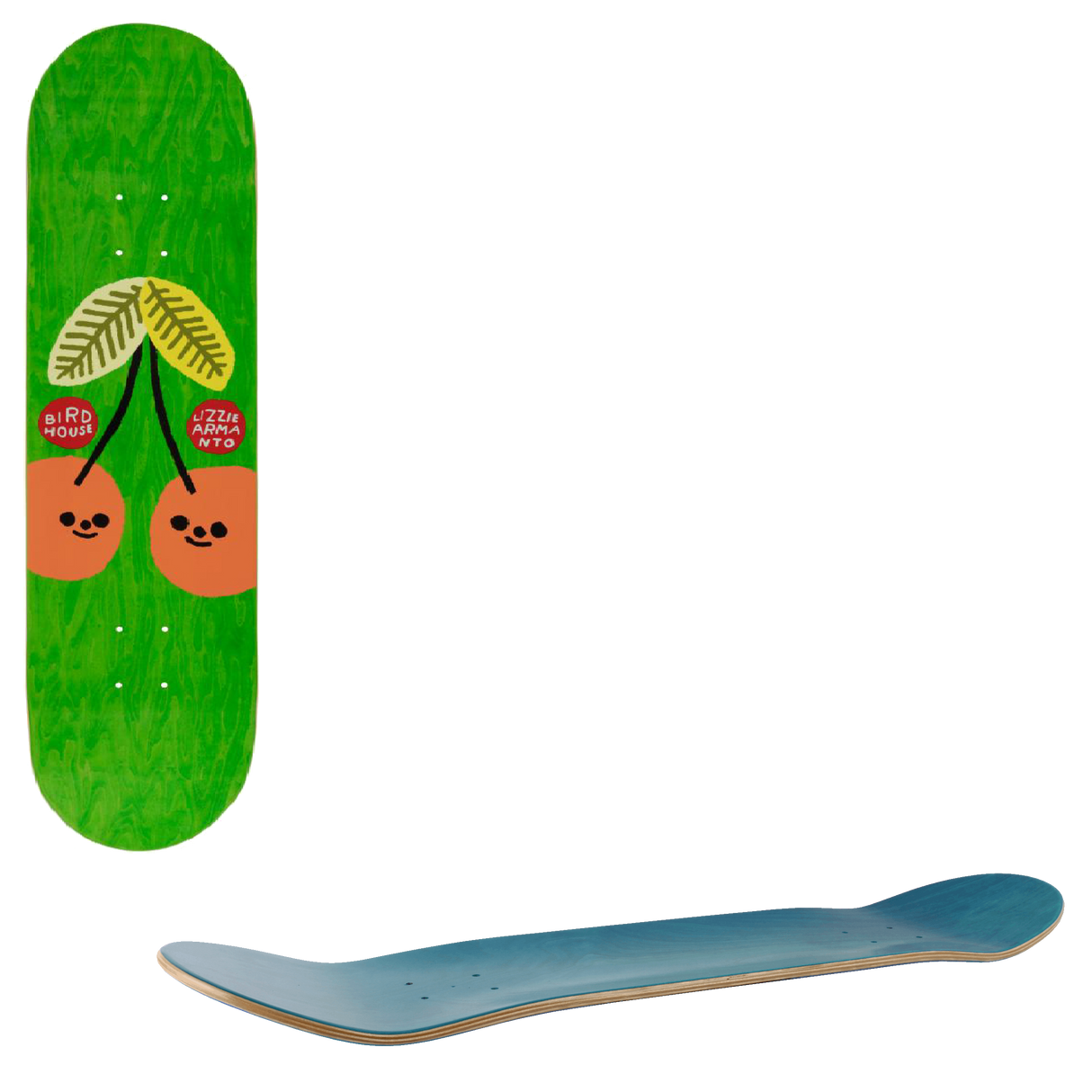 Birdhouse Lizzie Cherry Picked Pro Skateboard Deck - Green 8"