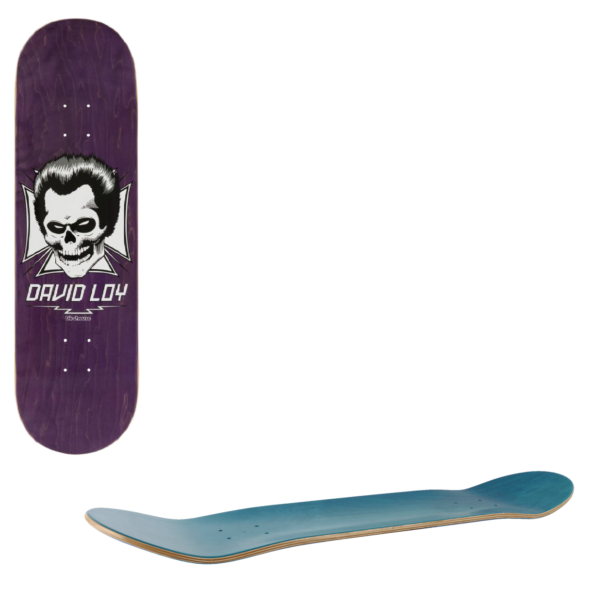 Birdhouse Loy Skull Pro Skateboard Deck - Purple 8.38"