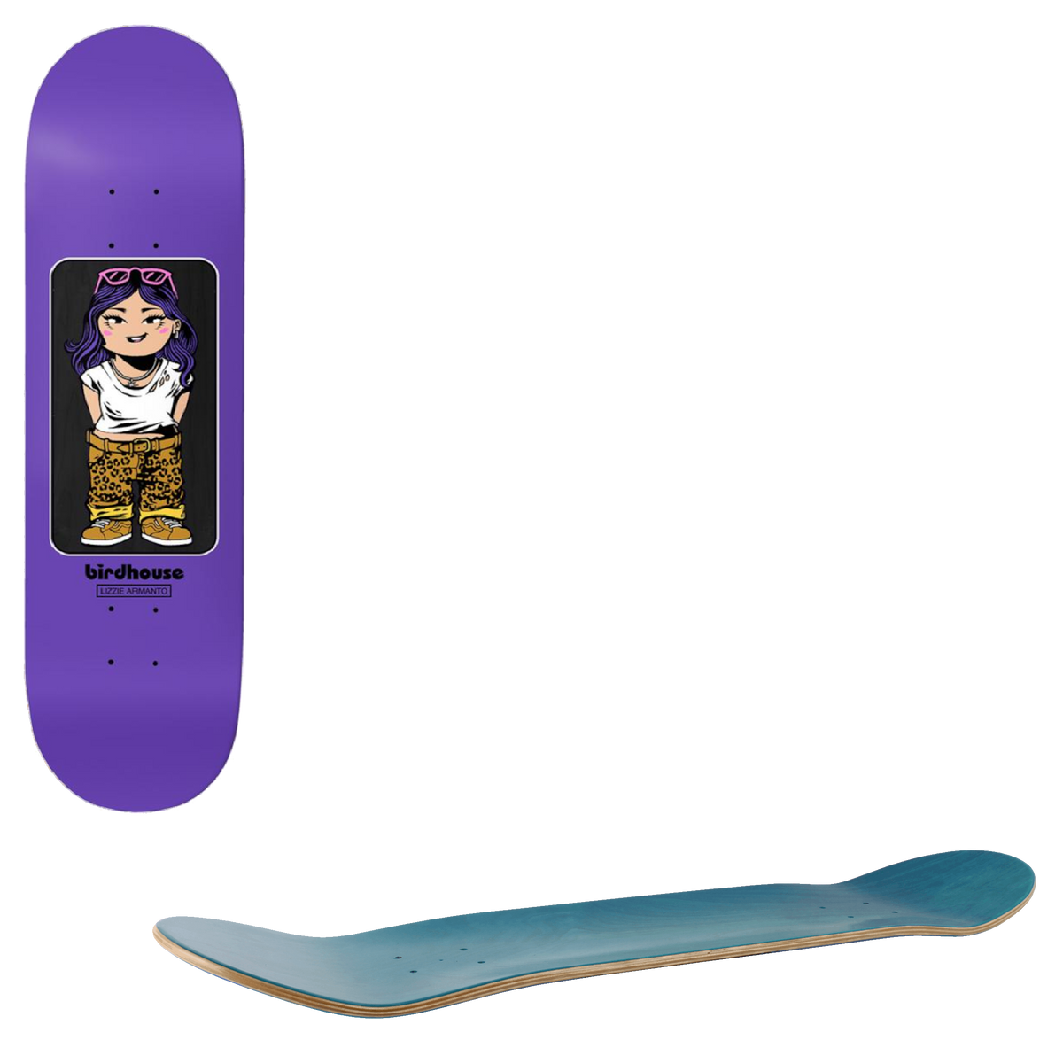 Birdhouse Lizzie Armanto Toybox Skateboard Deck - Purple 8"