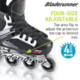 Bladerunner Dynamo Jr Adjustable Hocky Inline Skates - Black
