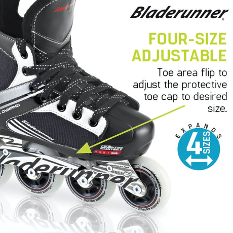 Bladerunner Dynamo Jr Adjustable Hocky Inline Skates - Black