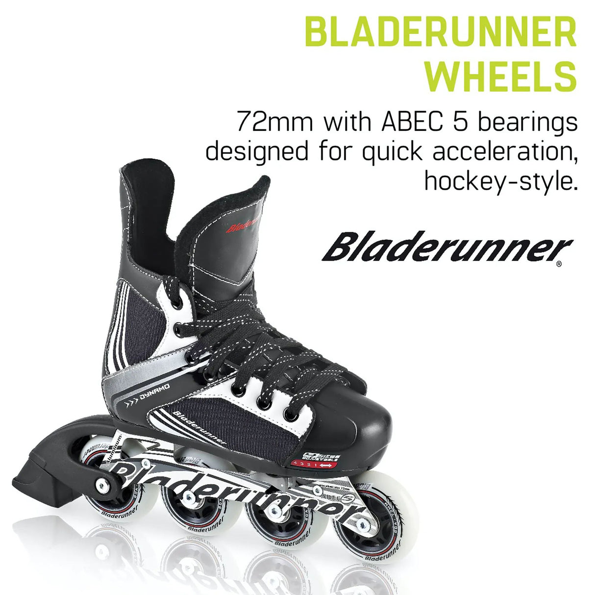 Bladerunner Dynamo Jr Adjustable Hocky Inline Skates - Black