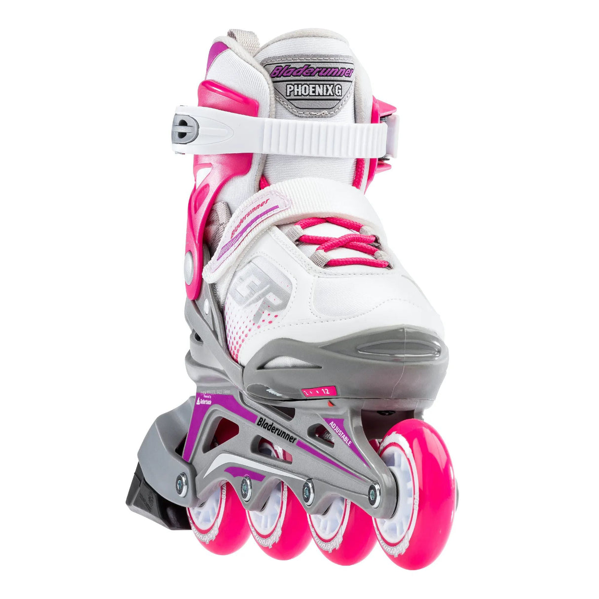 Bladerunner Phoenix G Adjustable Inline Skates - White/Fuchsia
