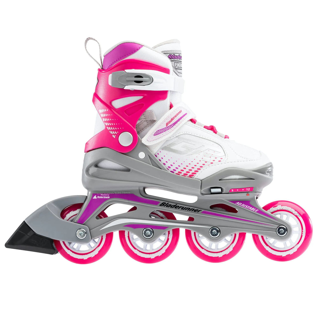Bladerunner Phoenix G Adjustable Inline Skates - White/Fuchsia