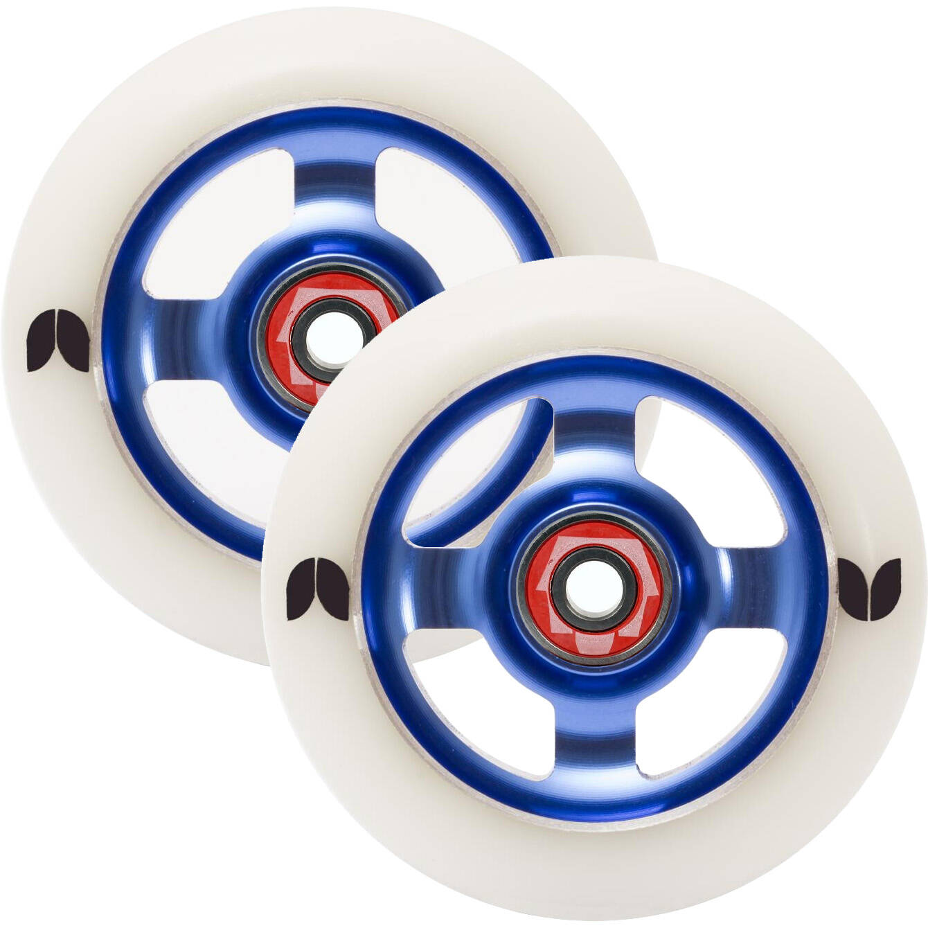 Blazer Pro 4 Spoke Stormer Scooter Wheel Pair w/ ABEC 9 Bearings - 100mm - Blue