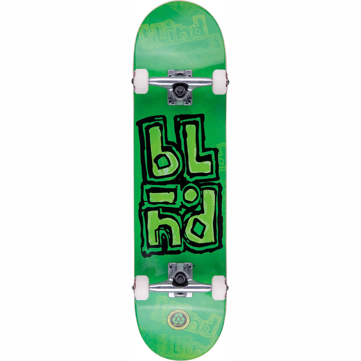 Blind OG Stacked Stamp Complete Skateboard - Green 8"