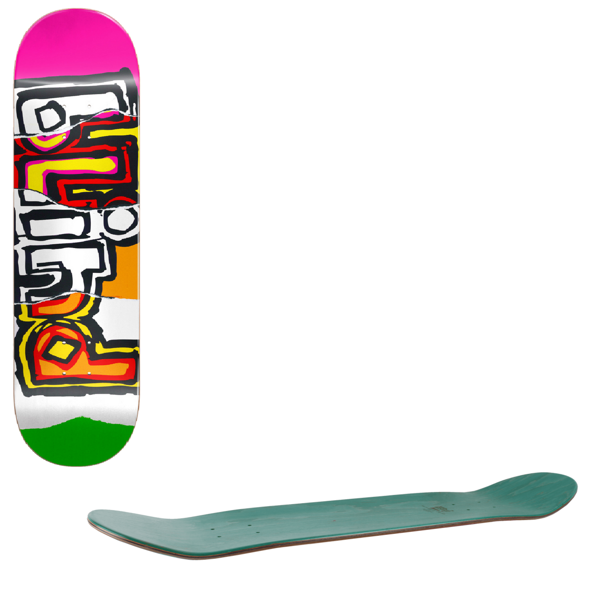 Blind OG Ripped Skateboard Deck - Multi Neon 8"