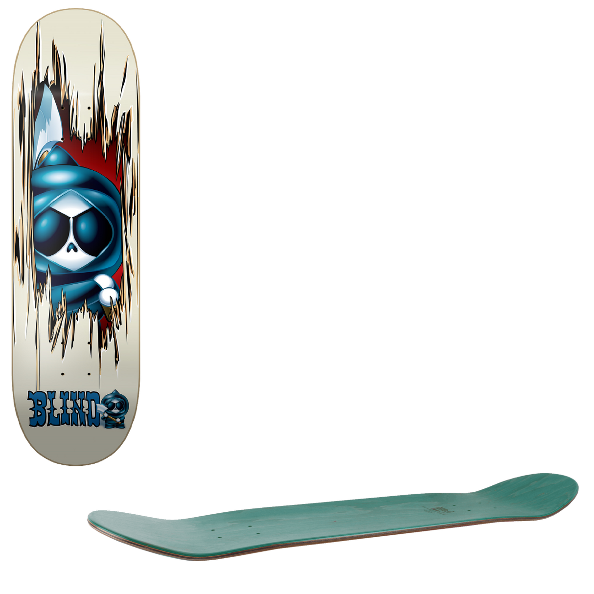 Blind Classic KNNY Axe Skateboard Deck - White 8.25"