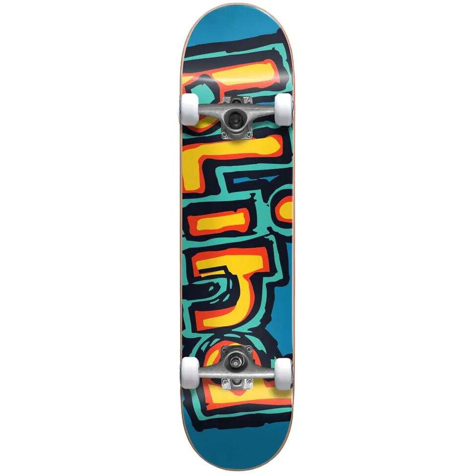 Blind Matte OG Logo FP Complete Skateboard - Bright Red/Teal 7.75''