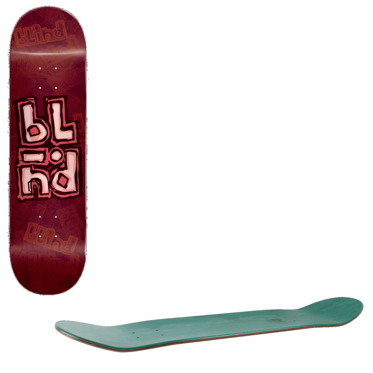 Blind OG Stacked Stamp RHM Skateboard Deck - Red 8''