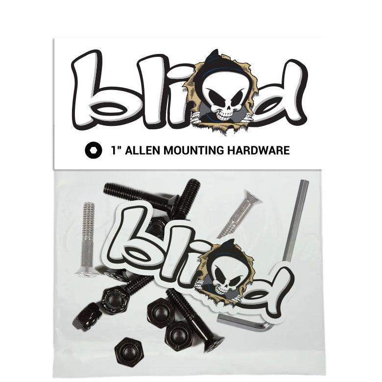 Blind Allen Skateboard Truck Bolts - Black 1"
