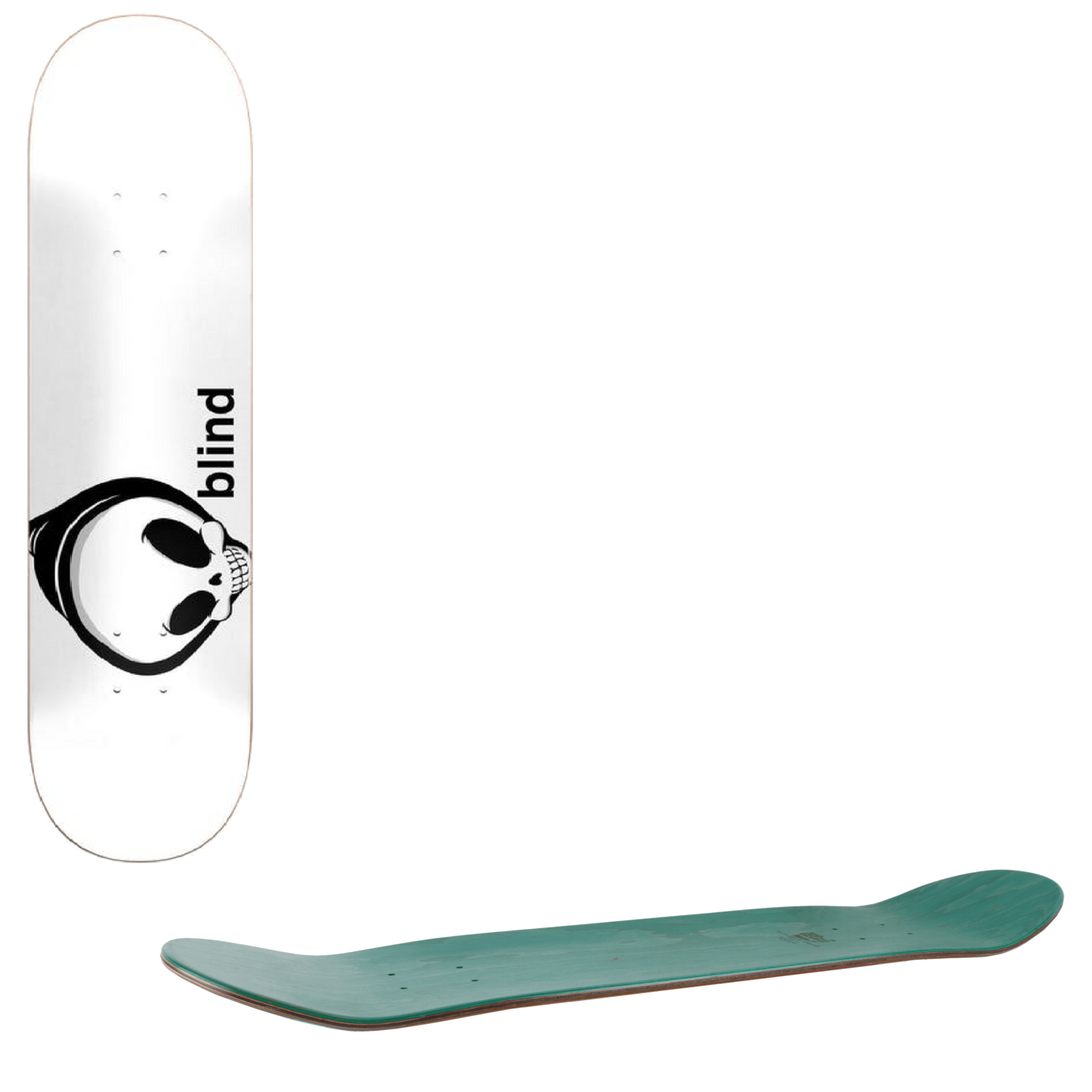 Blind Whitey Reaper Skateboard Deck - White 8''