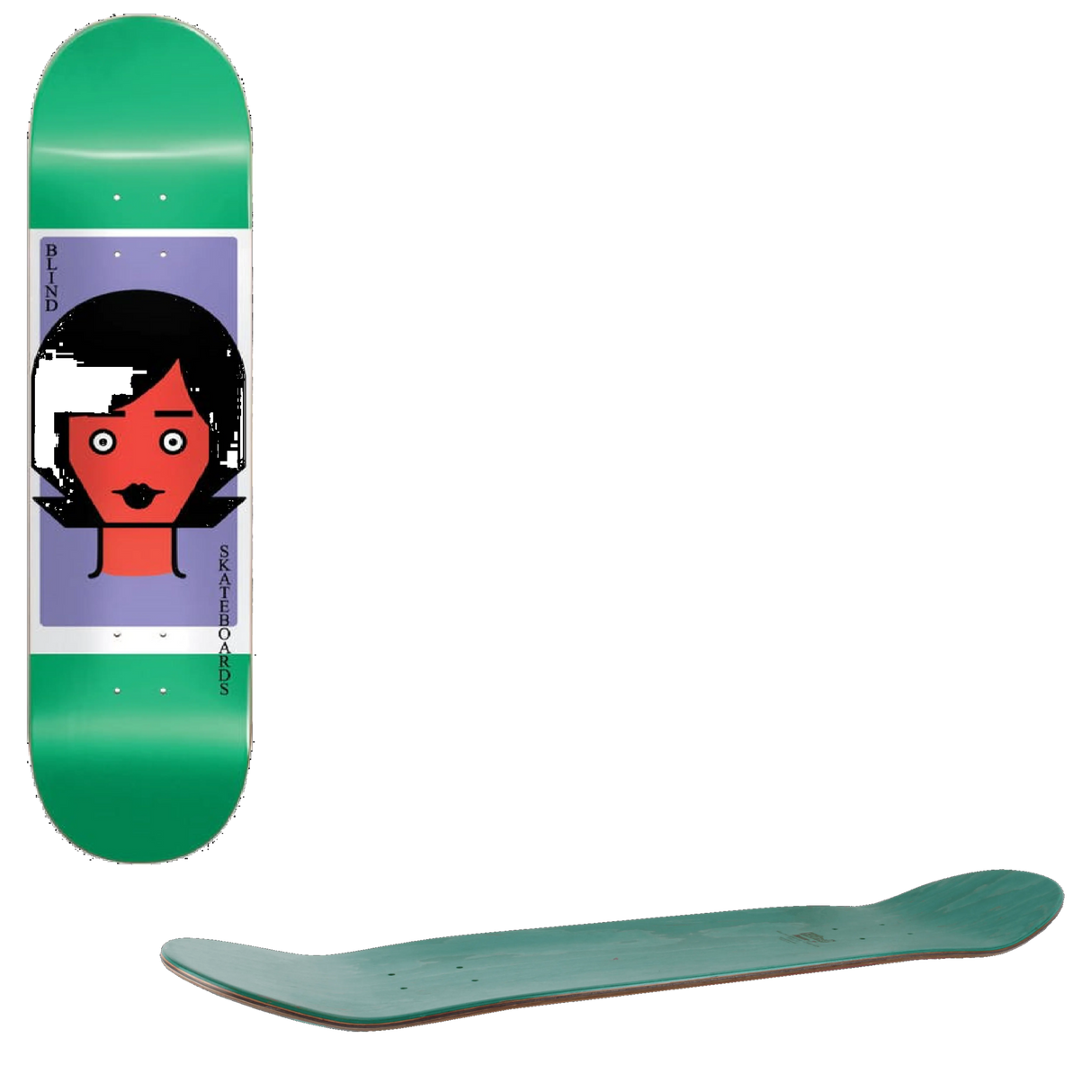 Blind Girl Doll Skateboard Deck - Green 8.5''
