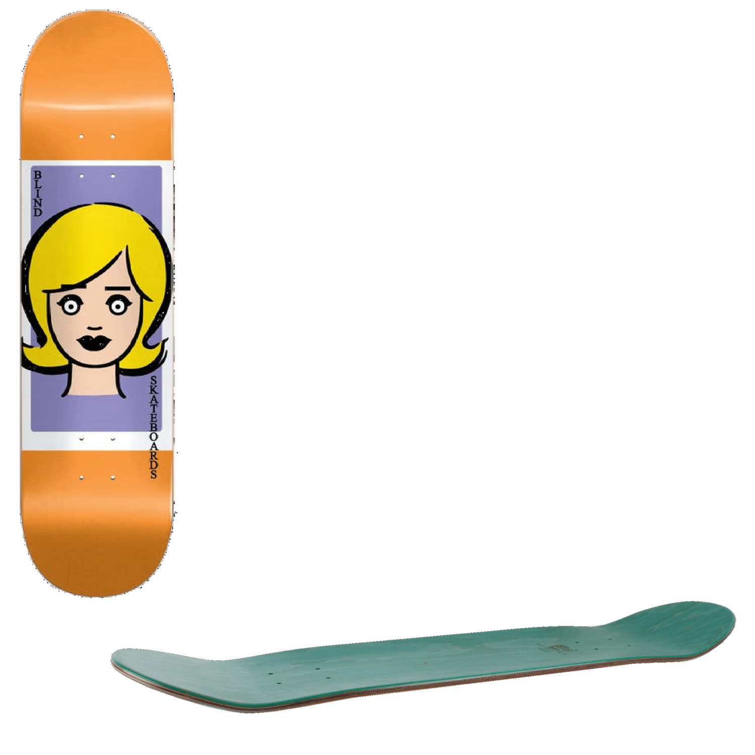 Blind Girl Doll Skateboard Deck - Orange 8.375''