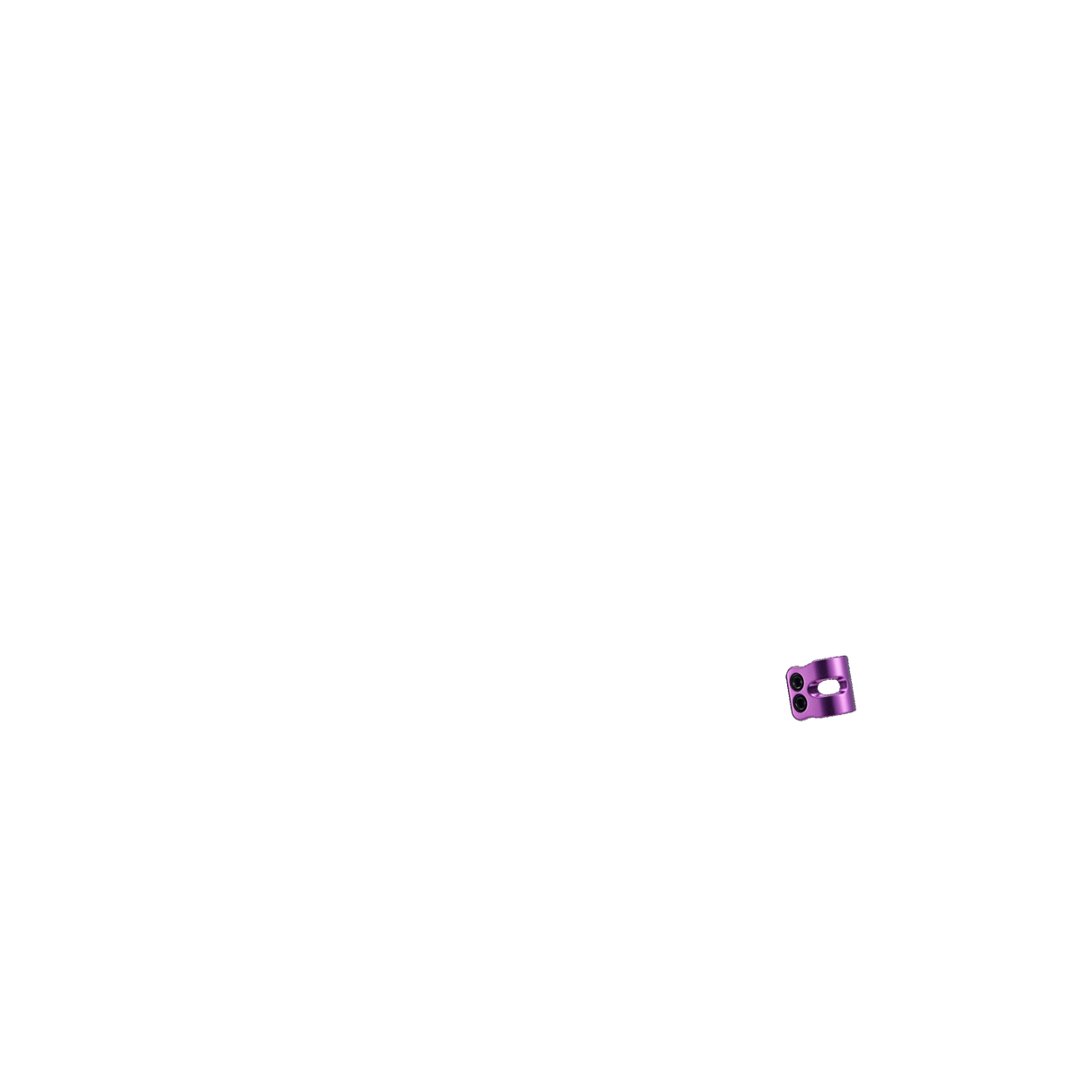 Blunt Twin Slit Double Clamp - Purple