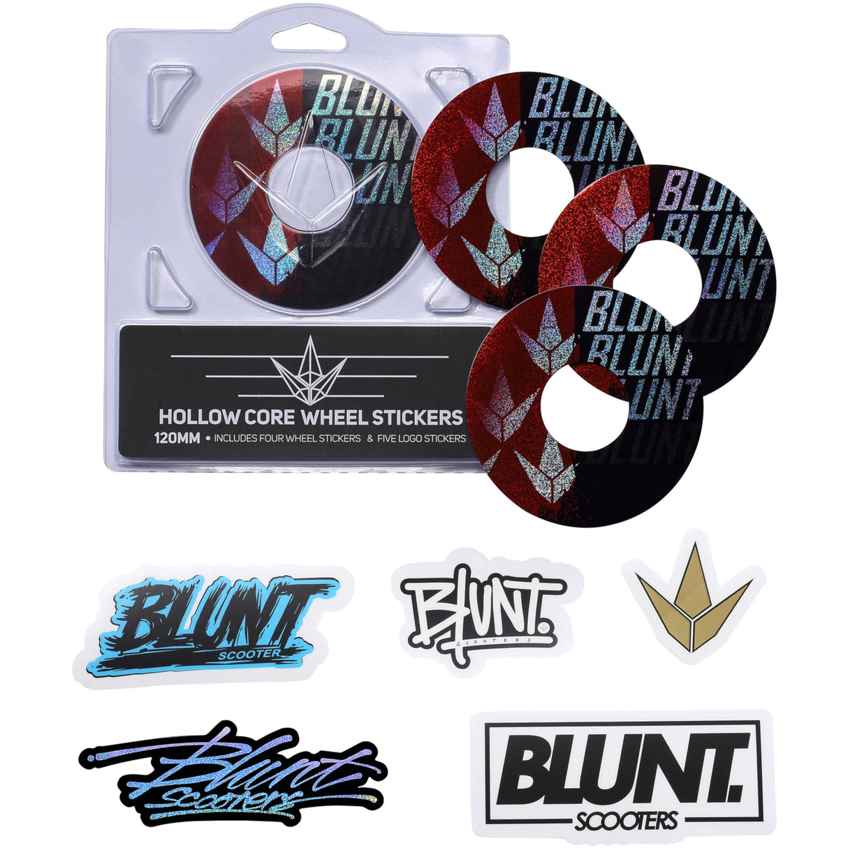 Blunt Envy 4 Pack Wheel Sticker - Split 120mm