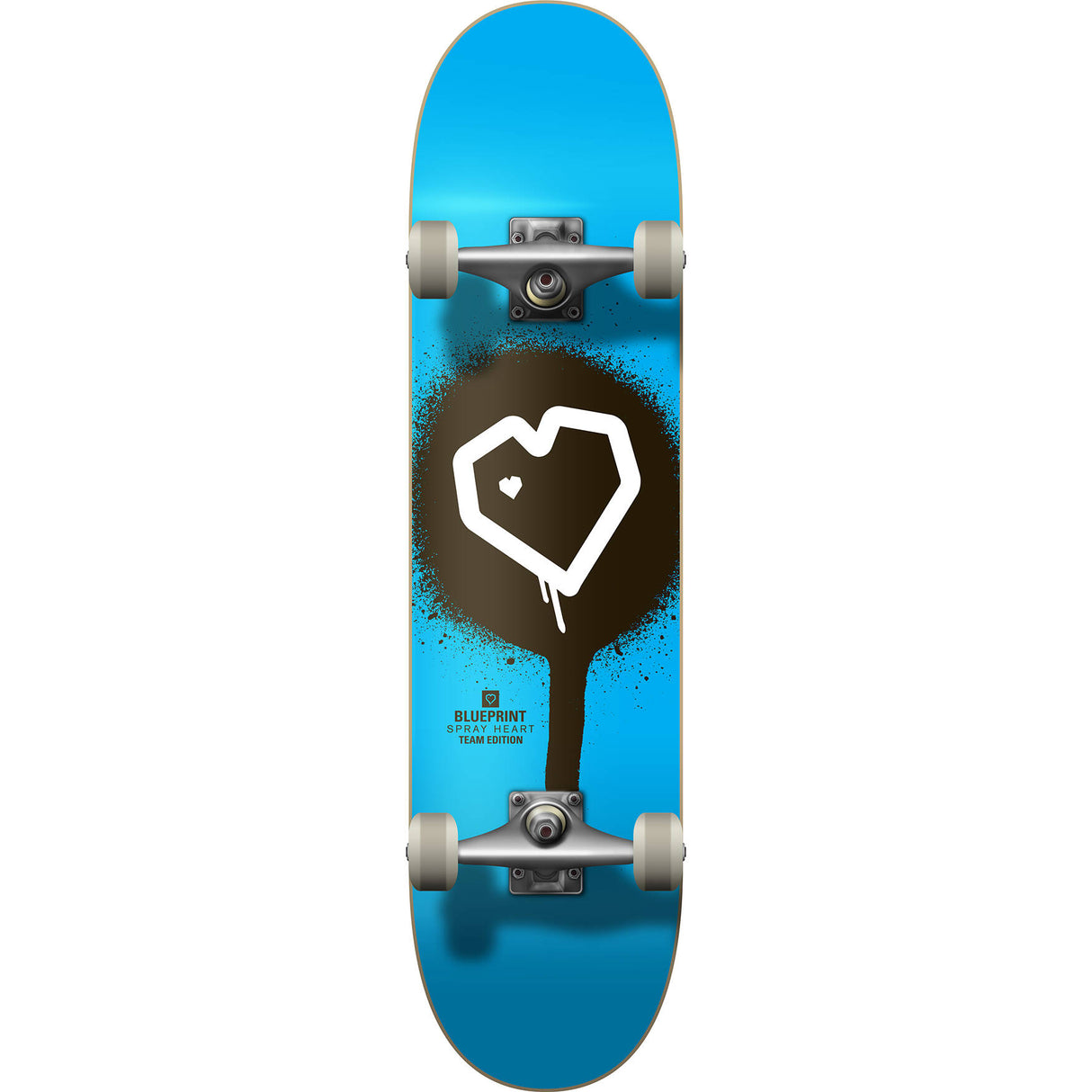 Blueprint Spray Heart Complete Skateboard 8" - Blue