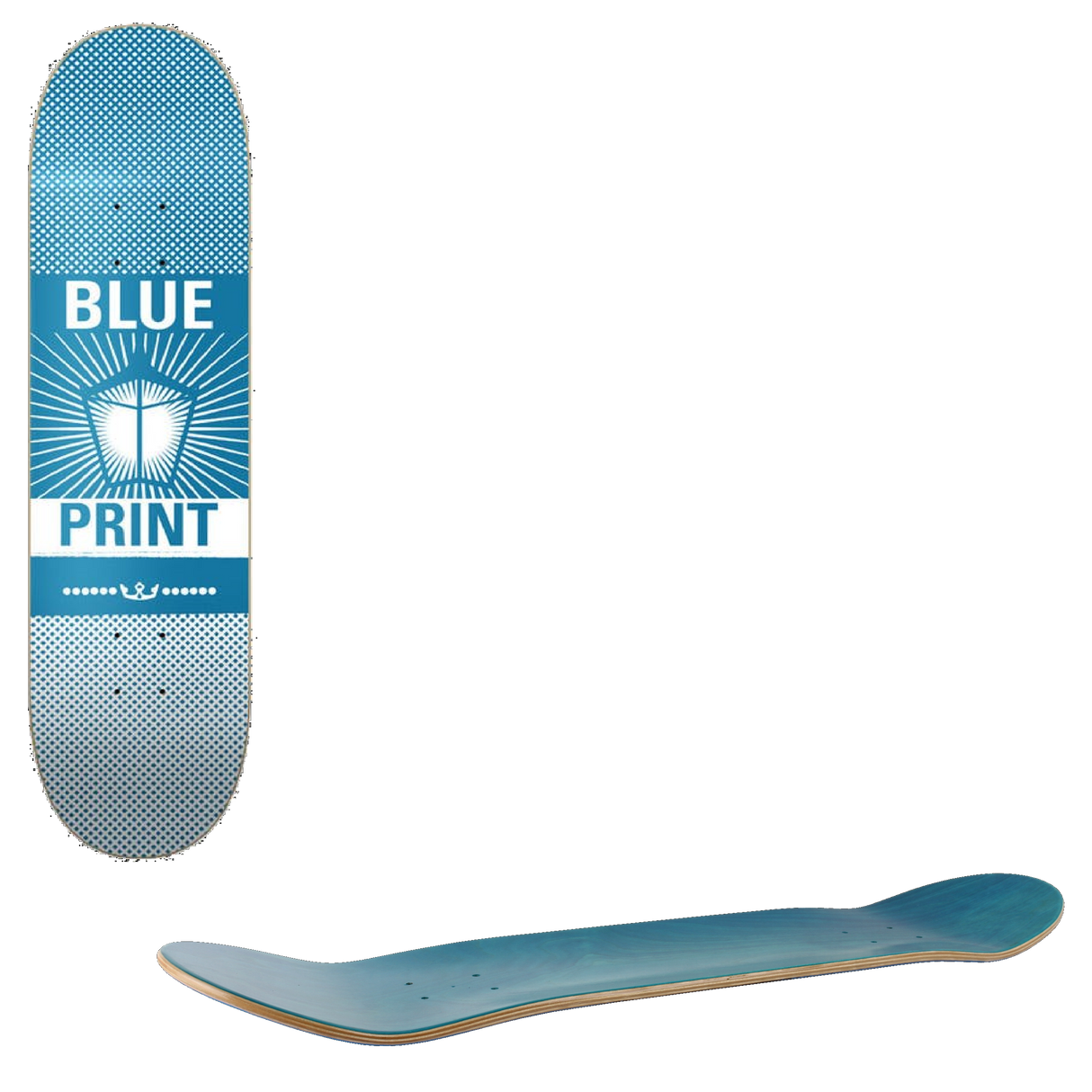 Blueprint Pachinko Skateboard Deck 8'' - Blue/White