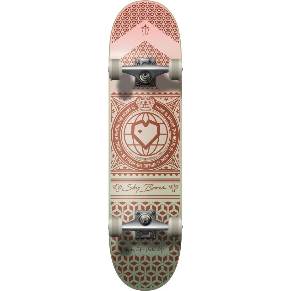 Blueprint Sky Brown x MLSL Home Heart Complete Skateboard - Pastel Fade 8"