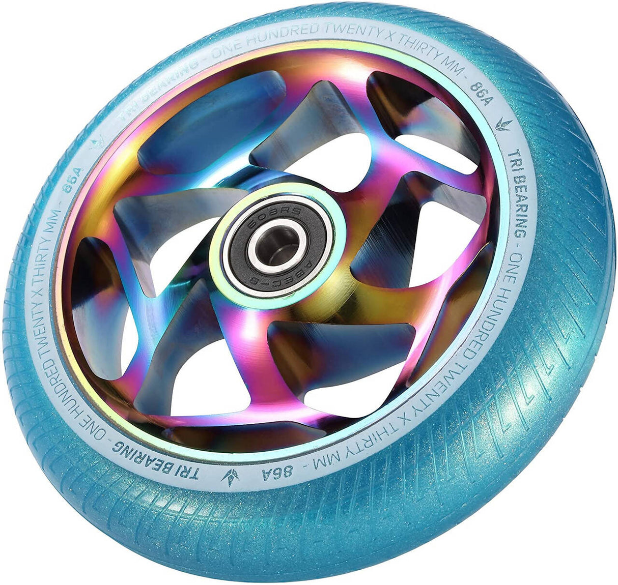 Blunt Tri Bearing 120mm x 30mm Scooter Wheel - Oil Slick/Teal