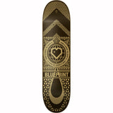 Blueprint Home Heart Skateboard Deck - Black/Gold 8.125''