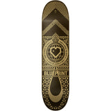 Blueprint Home Heart Skateboard Deck - Black/Gold - 7.75''