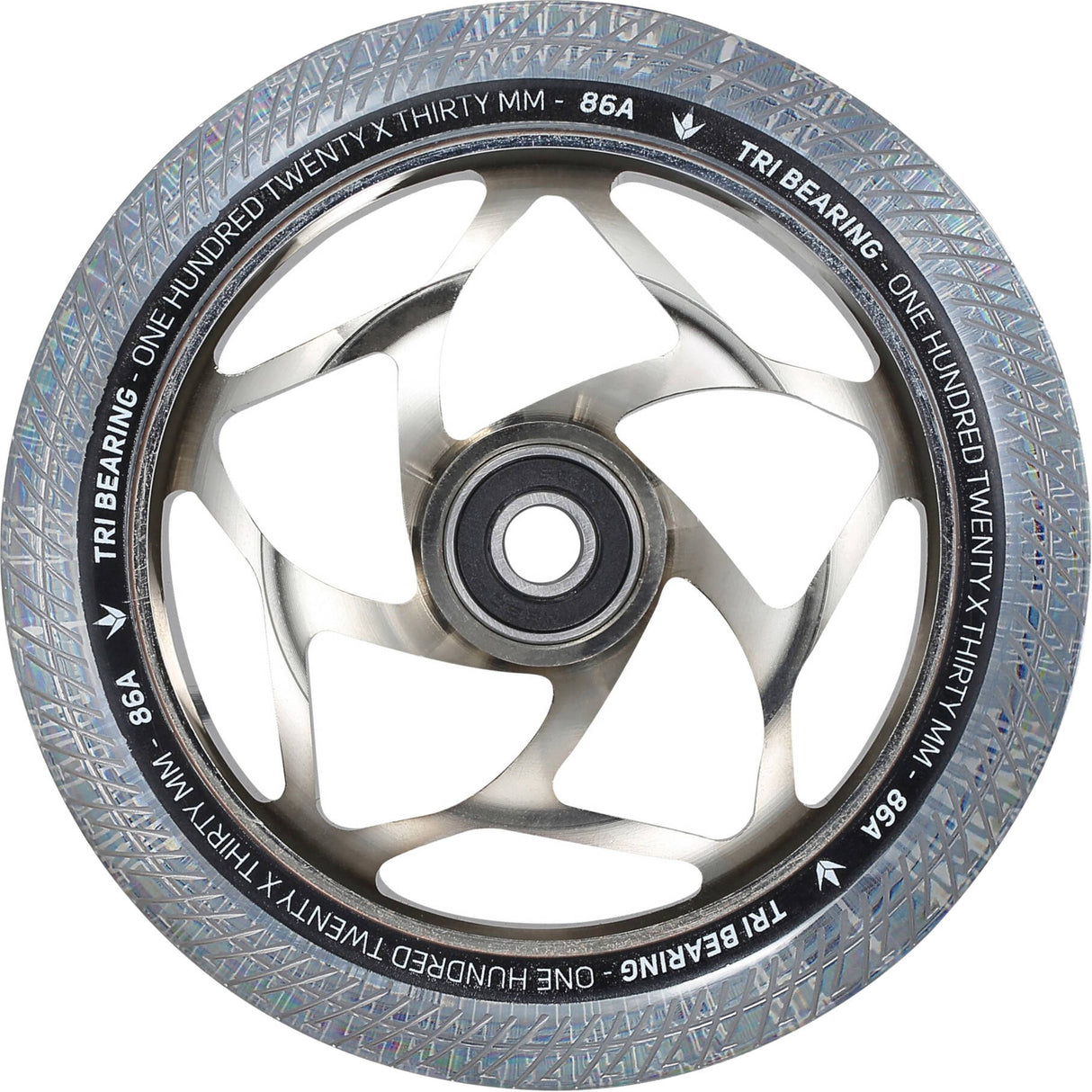 Blunt Envy Tri Bearing Scooter Wheel 120mm x 30mm - Chrome/Clear