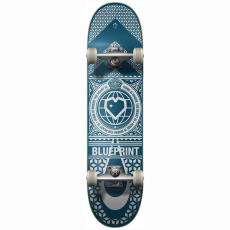 Blueprint Home Heart Complete Skateboard - Blue 8''