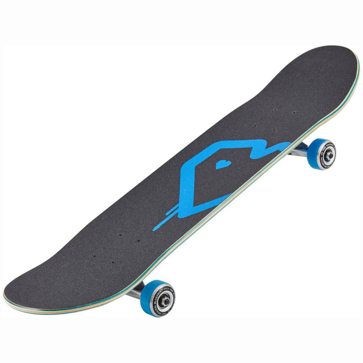Blueprint Spray Heart Complete Skateboard - Blue/Silver 7.5''