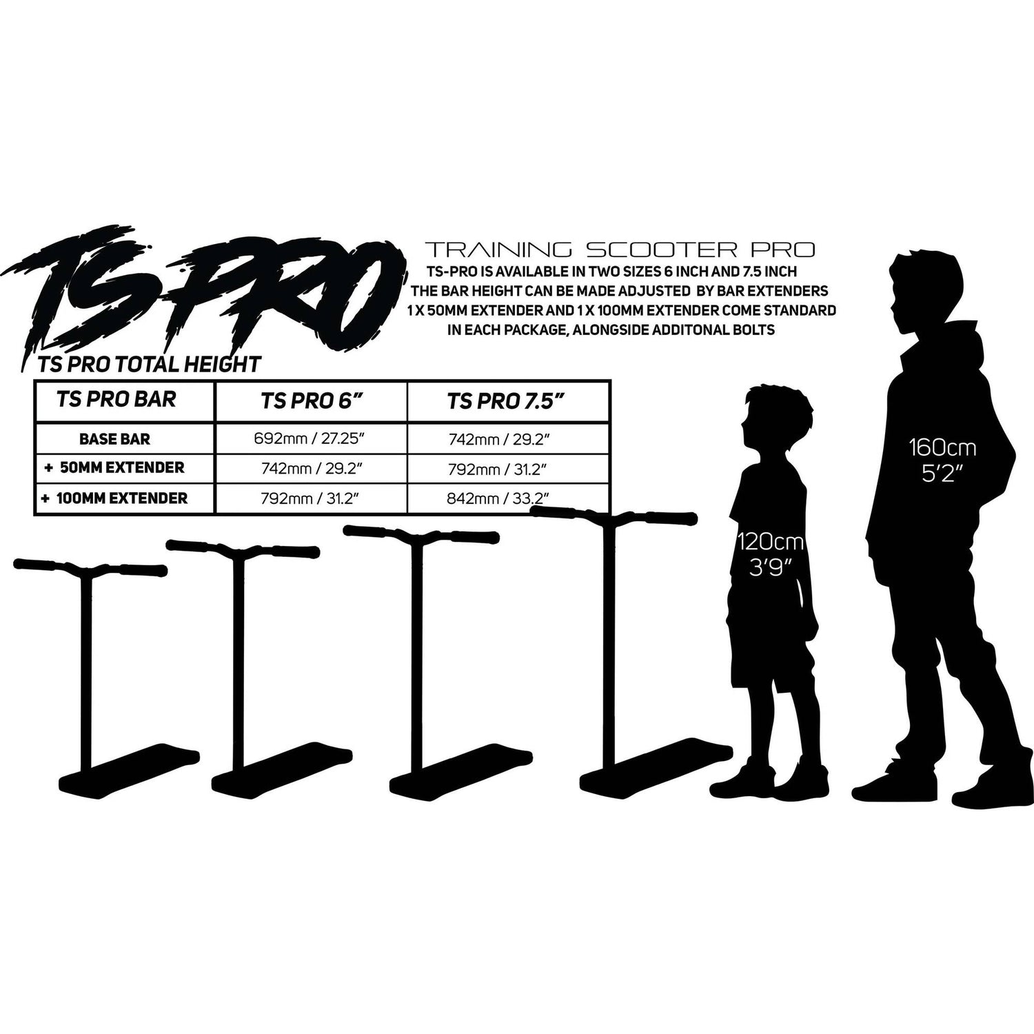 Blunt TS Pro Trampoline Scooter - Black 21.5" x 6"