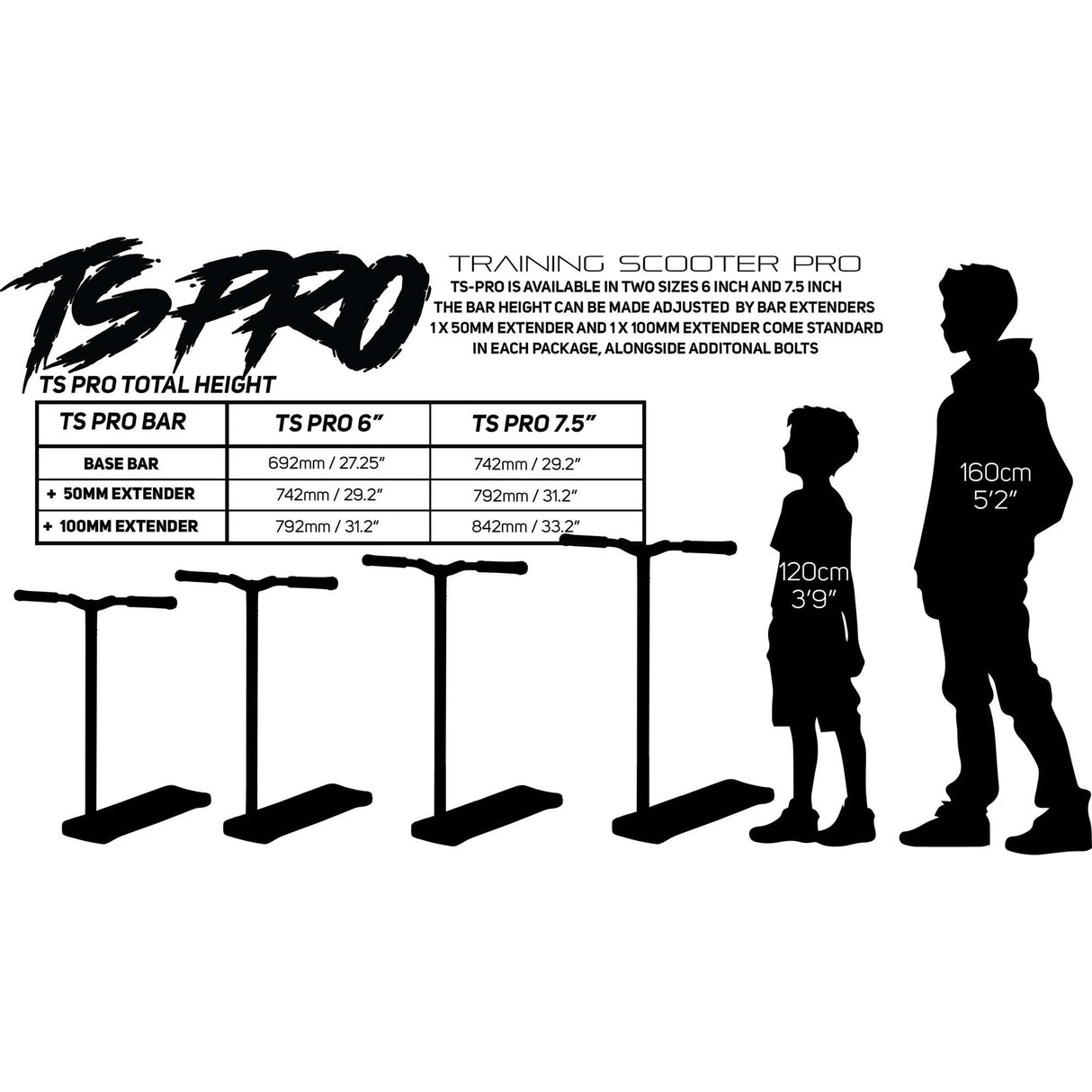 Blunt TS Pro Trampoline Scooter - Black 21.5" x 6"