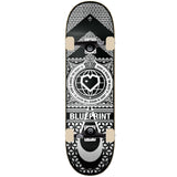 Blueprint Home Heart Custom Skateboard - White/Black 8"