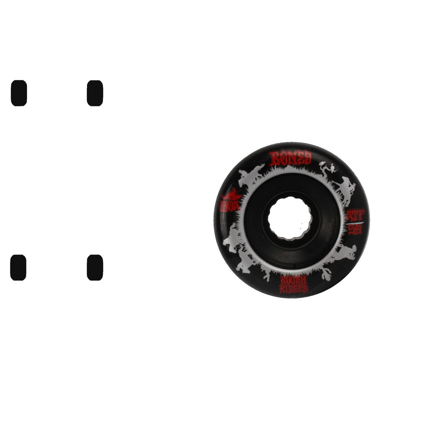 Bones ATF Rough Riders Wranglers Core 80a Skateboard Wheels - Black 56mm (Pack of 4)