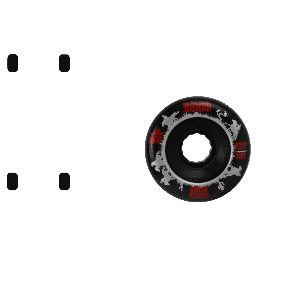 Bones ATF Rough Riders Wranglers Core 80a Skateboard Wheels - Black 59mm (Pack of 4)