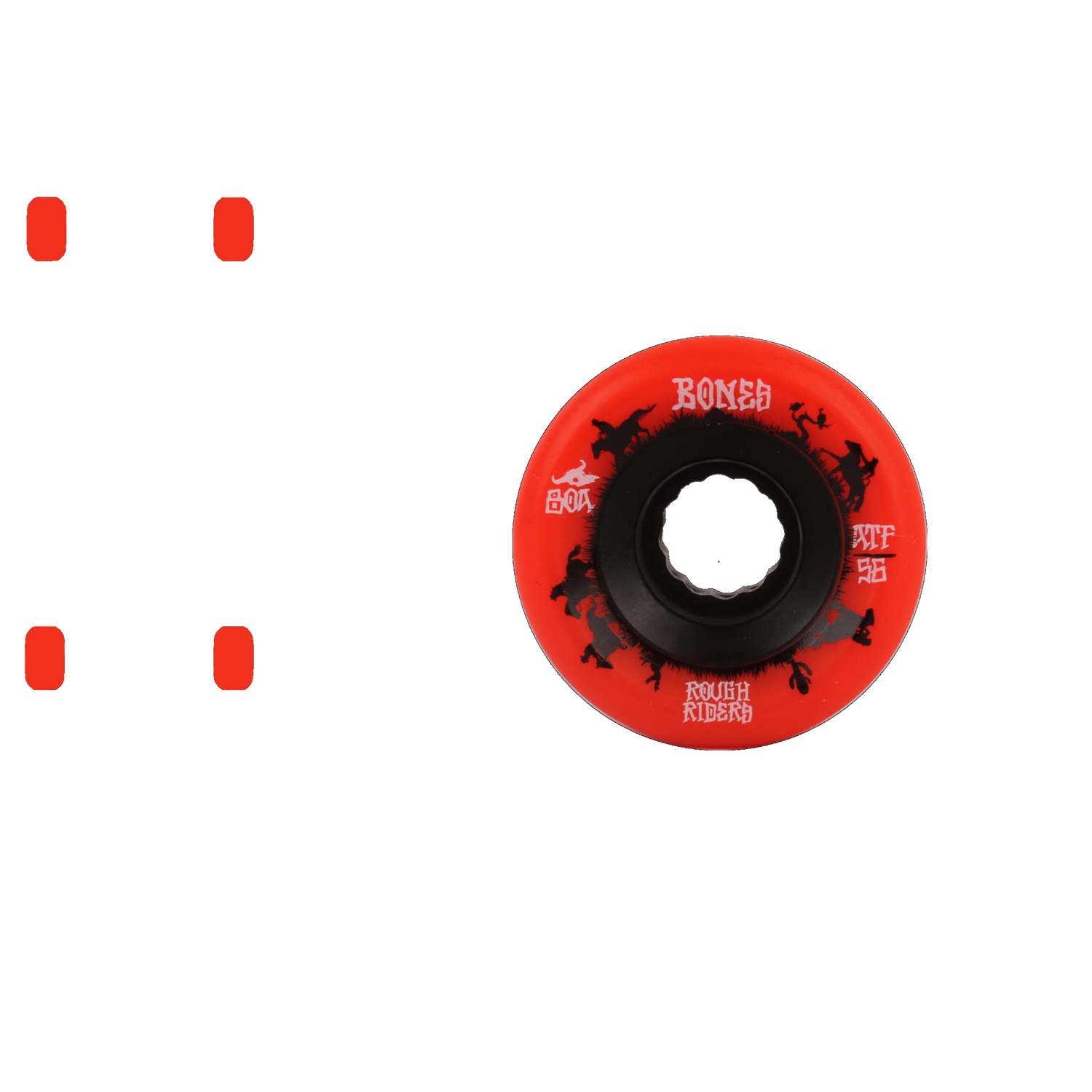 Bones ATF Rough Riders Wranglers Core 80a Skateboard Wheels - Red 59mm (Pack of 4)