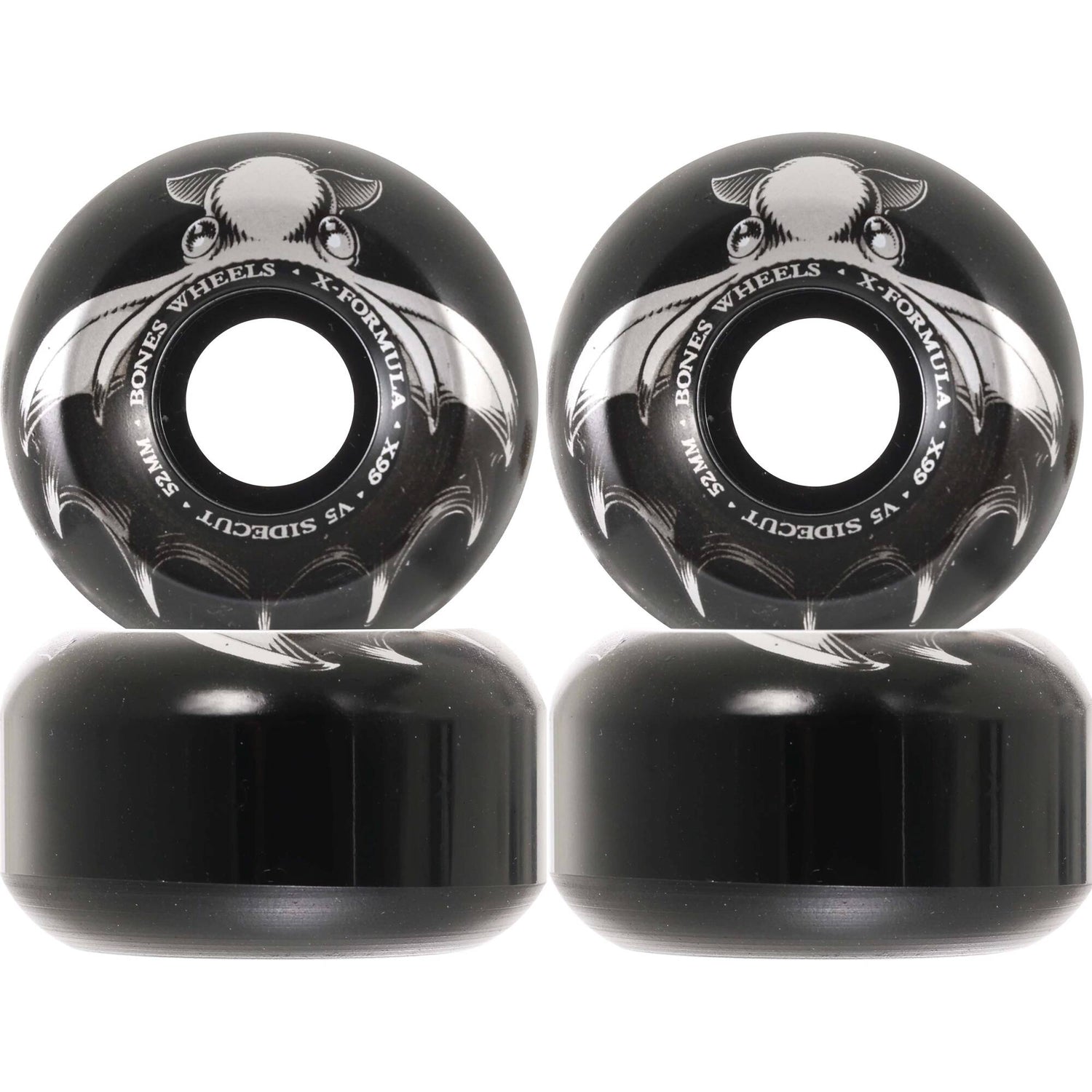 Bones Dark Waters V5 Sidecut Skateboard Wheels - Black 52mm