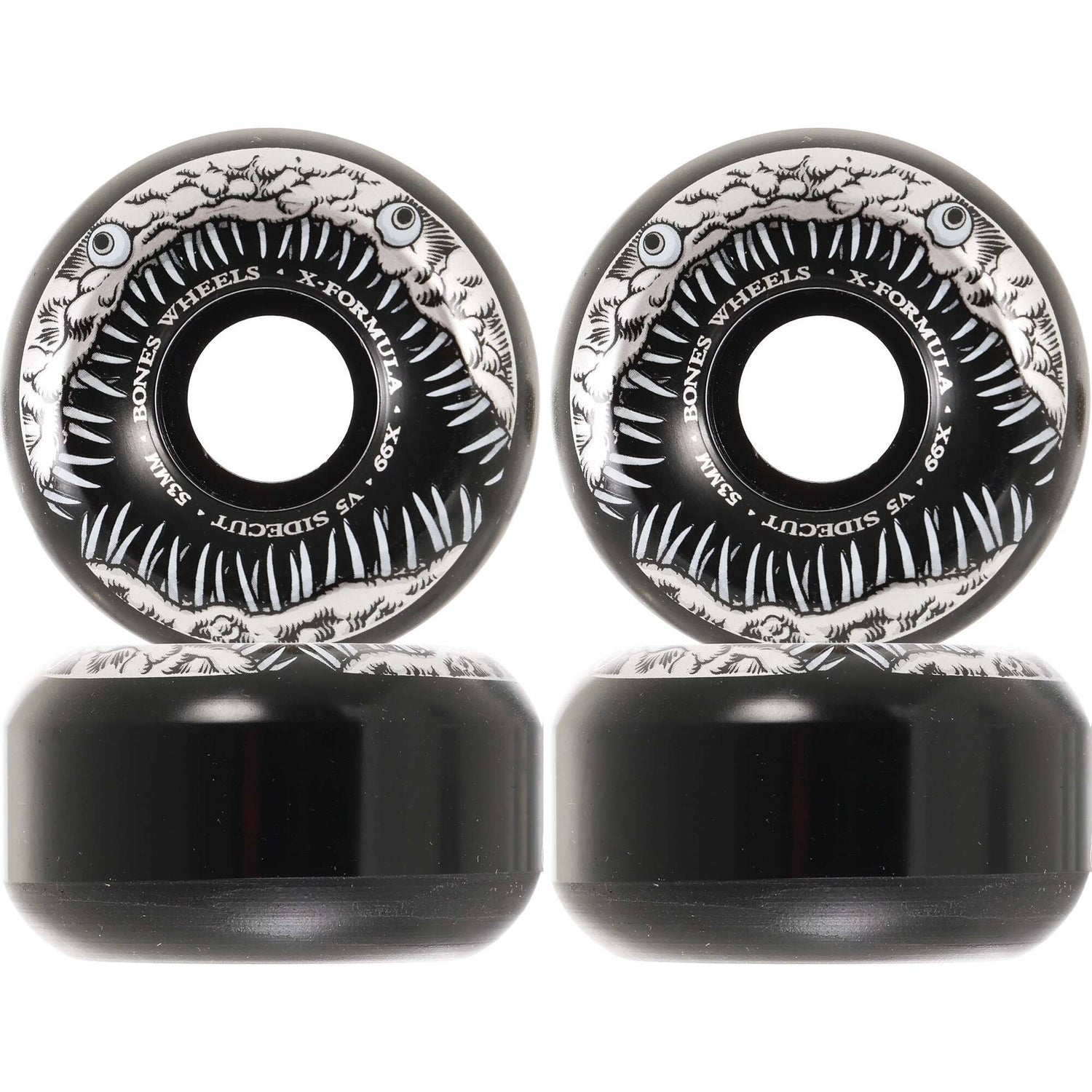 Bones Dark Waters V5 Sidecut Skateboard Wheels - Black 53mm